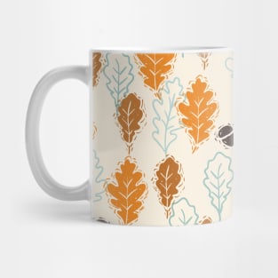 Linocut Style Autumn Leaves Mug